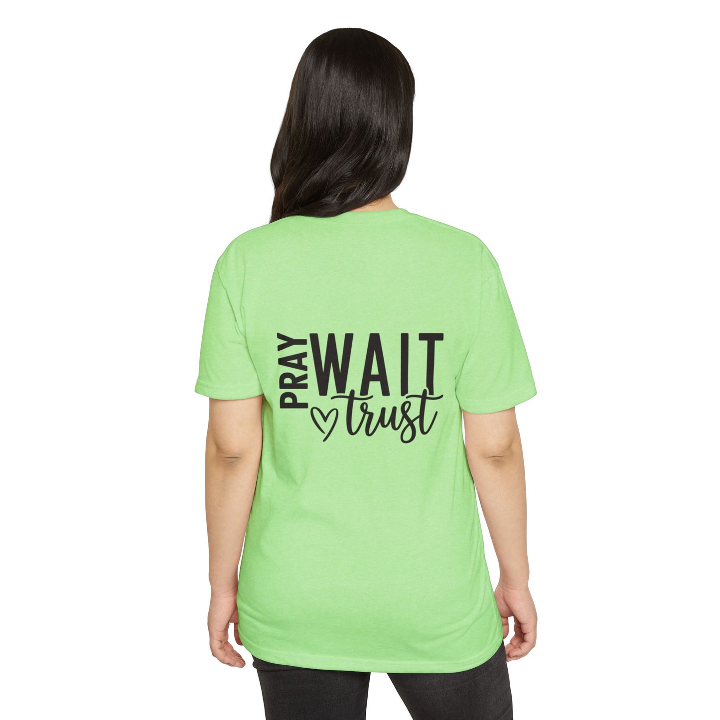 Faith-Based T-Shirt — "Pray, Wait, Trust" Inspirational Tee