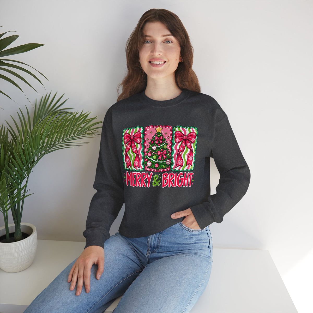 Merry & Bright Christmas Crewneck Sweatshirt