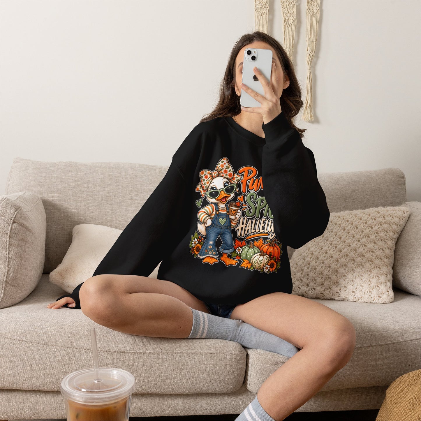 Pumpkin Spice Hallelujah Sweatshirt — Cute Fall Duck Graphic