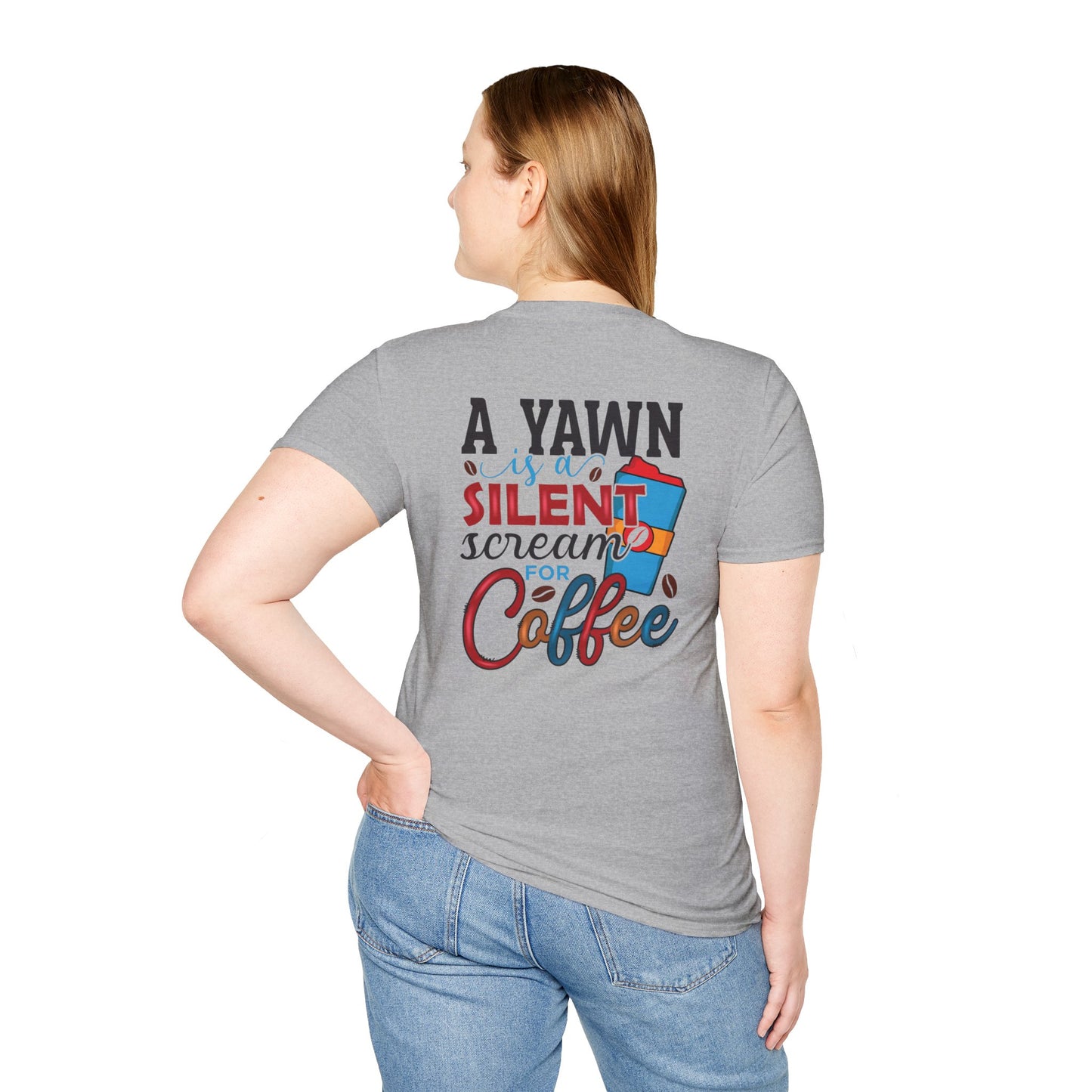 Coffee T-Shirt — “A Yawn Is Just a Silent Scream for Coffee” Graphic Tee