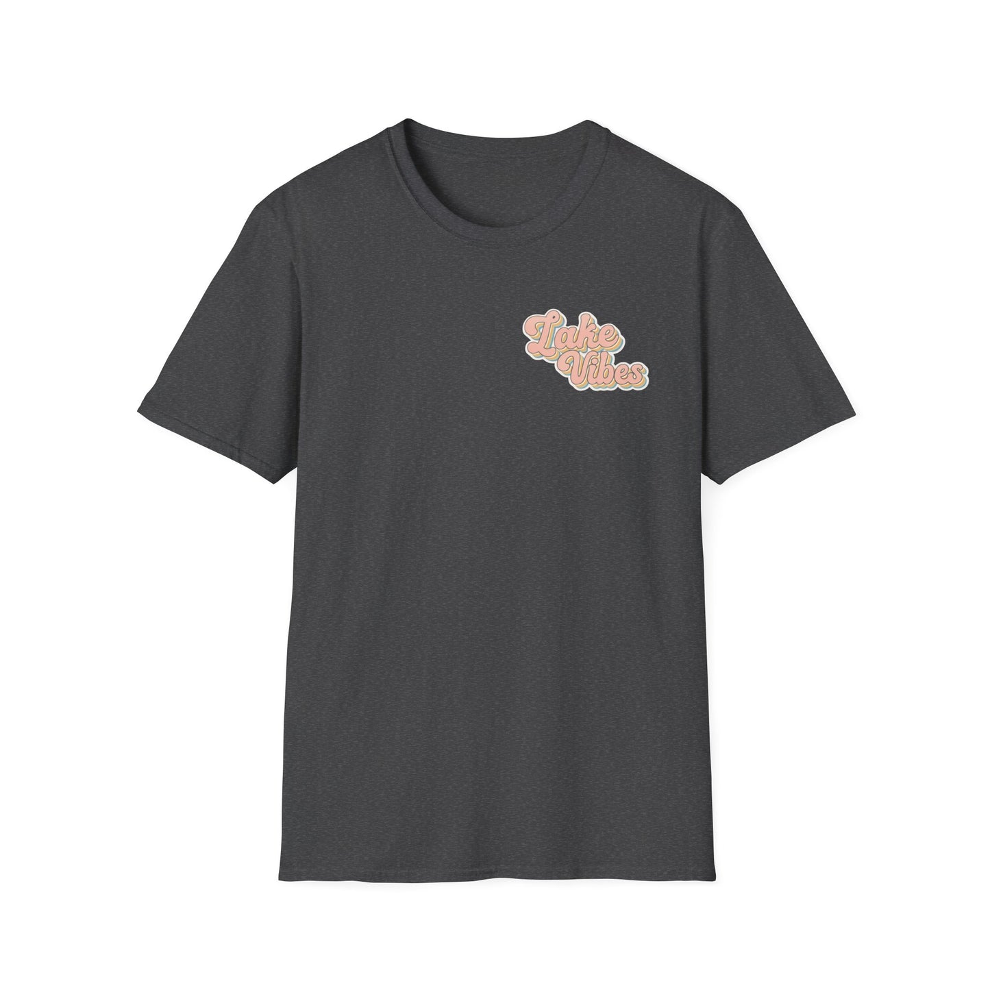 Lake Vibes T-Shirt — Pastel Scenic Watercolor Lake Tee