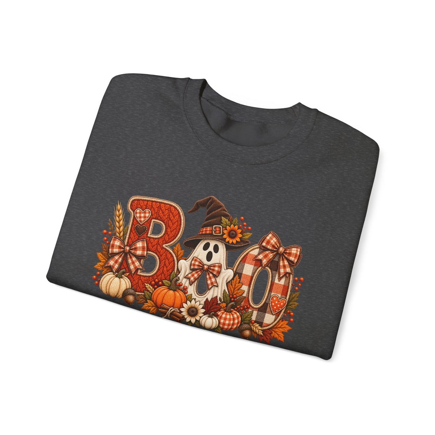 Halloween 'Boo' Crewneck Sweatshirt — Cute Autumn Ghost Pumpkin Design