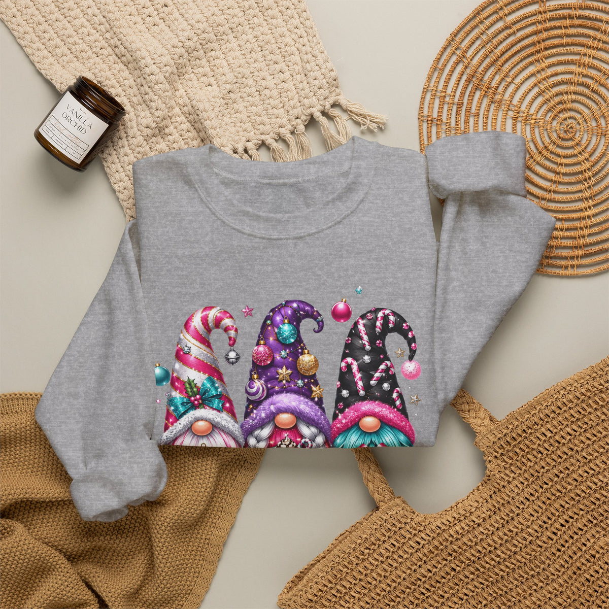 Christmas Gnome Sweatshirt - 'Tis the Season Holiday Crewneck