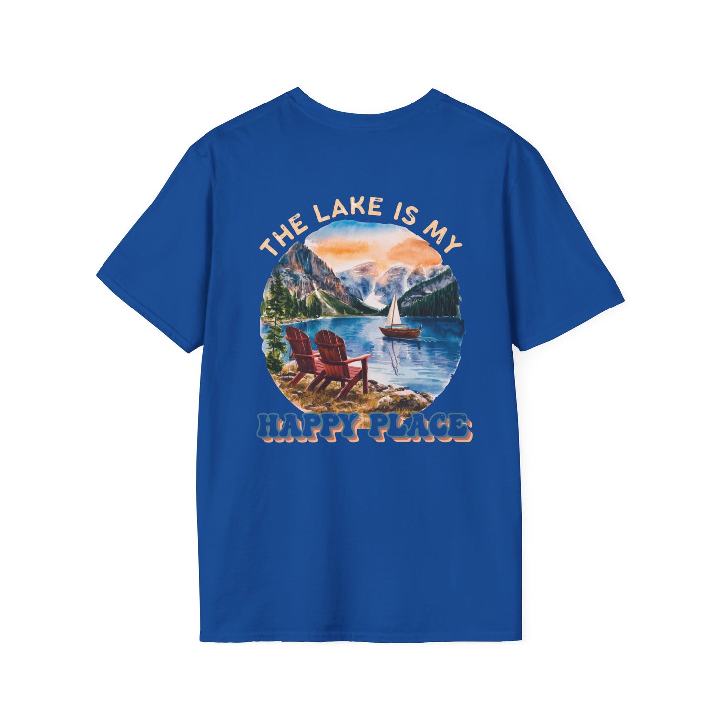 The Lake Is My Happy Place T-Shirt — Colorful Lake View Tee