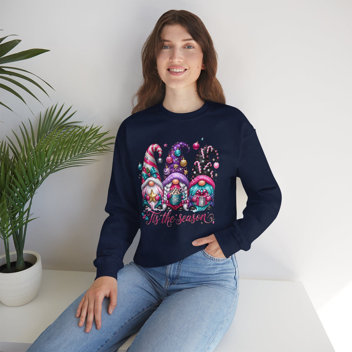 Christmas Gnome Sweatshirt - 'Tis the Season Holiday Crewneck