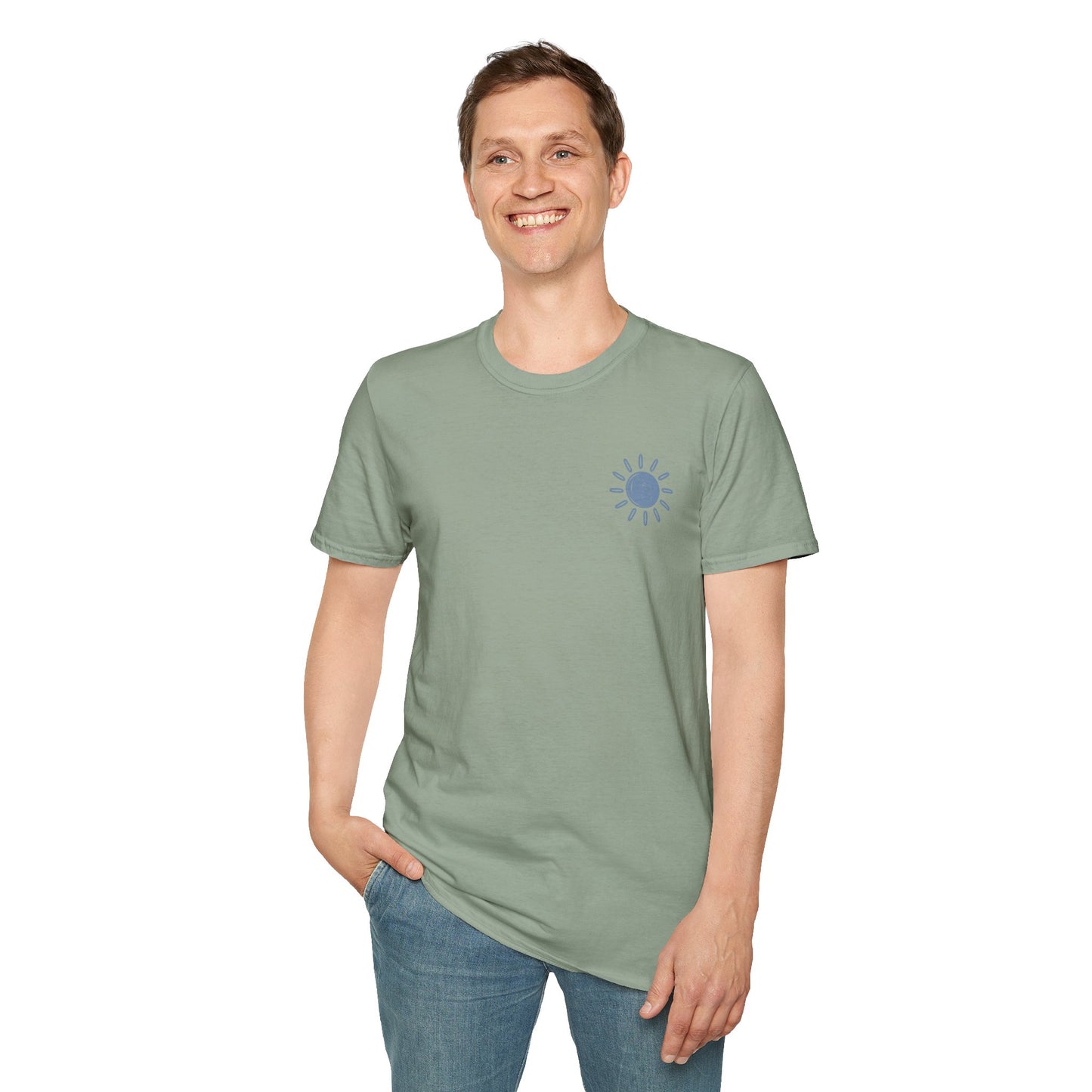 Sunshine & Lake Water Sunset T-Shirt — Boat on Lake View