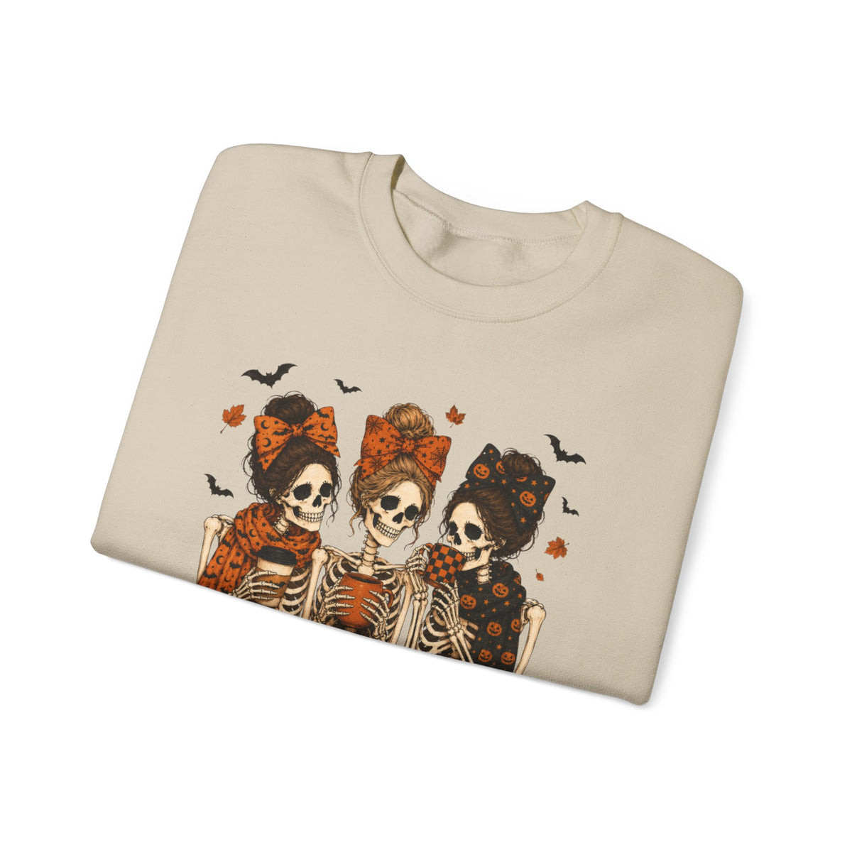 Skeleton Sisters Crewneck Sweatshirt — Halloween Day of the Dead Gothic Graphic