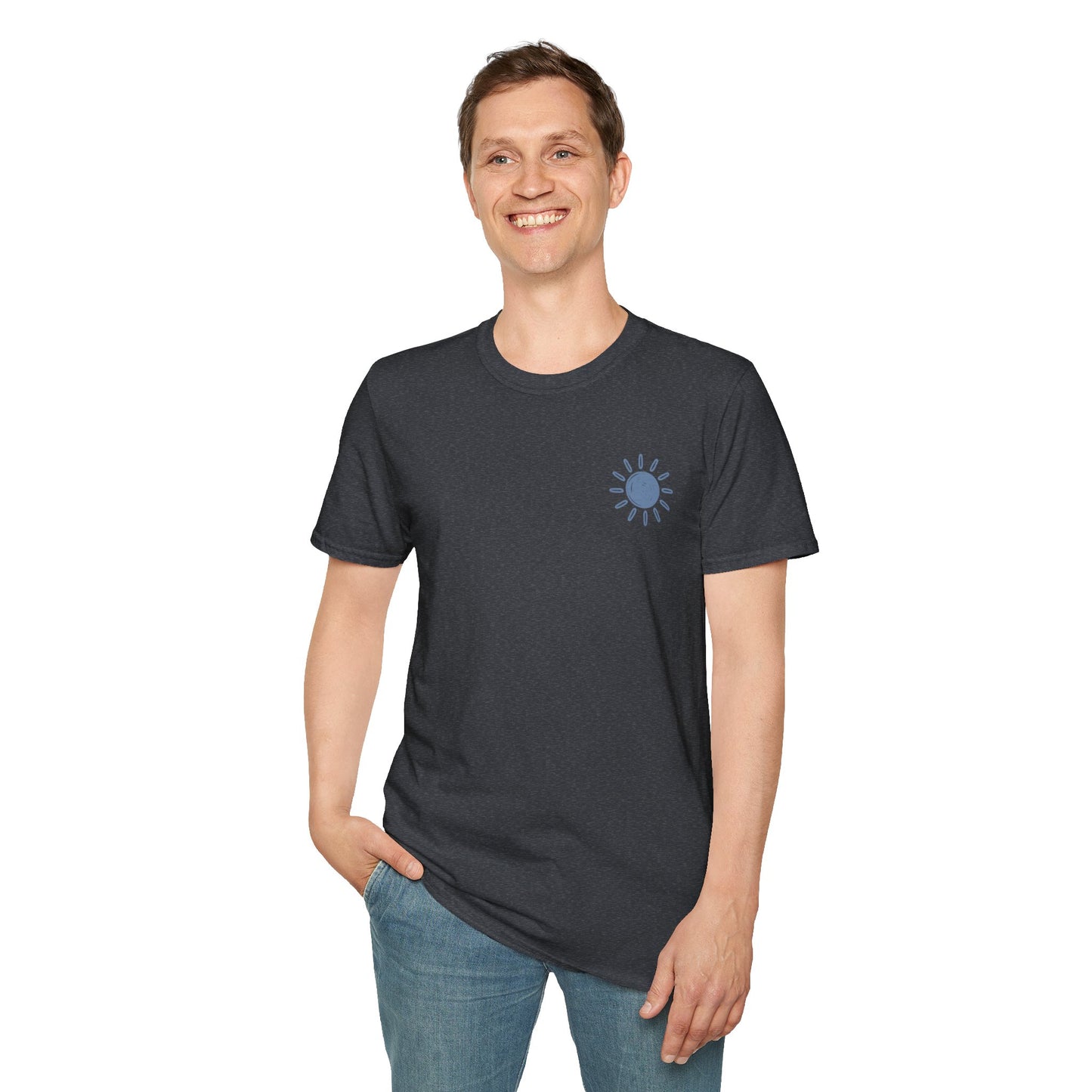 Sunshine & Lake Water Sunset T-Shirt — Boat on Lake View