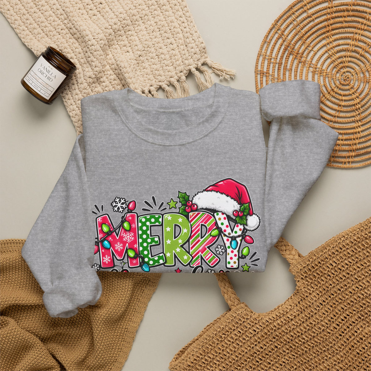 Merry and Bright Christmas Crewneck Sweatshirt