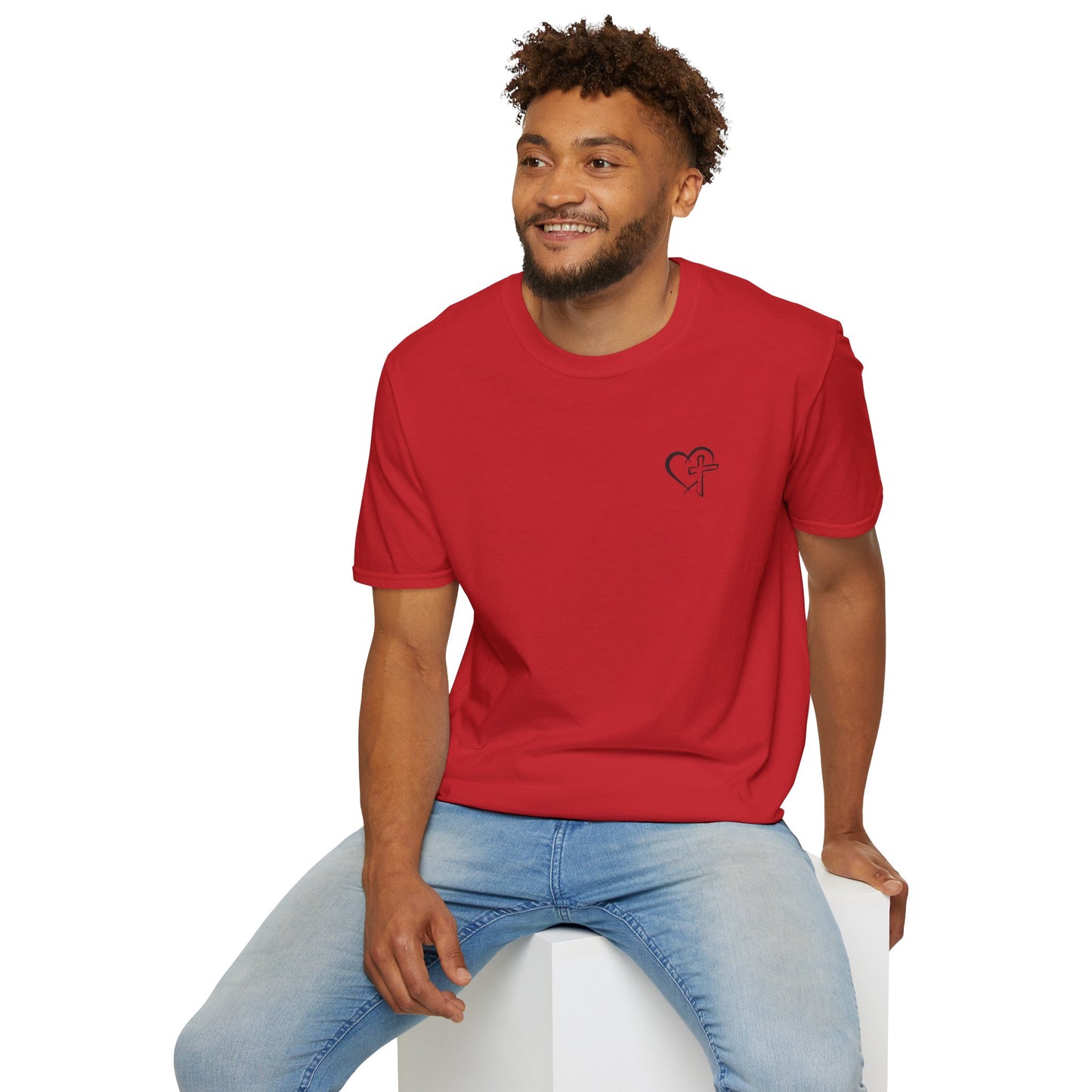 Christian Heart Cross T-Shirt — Minimal Faith Pocket Tee