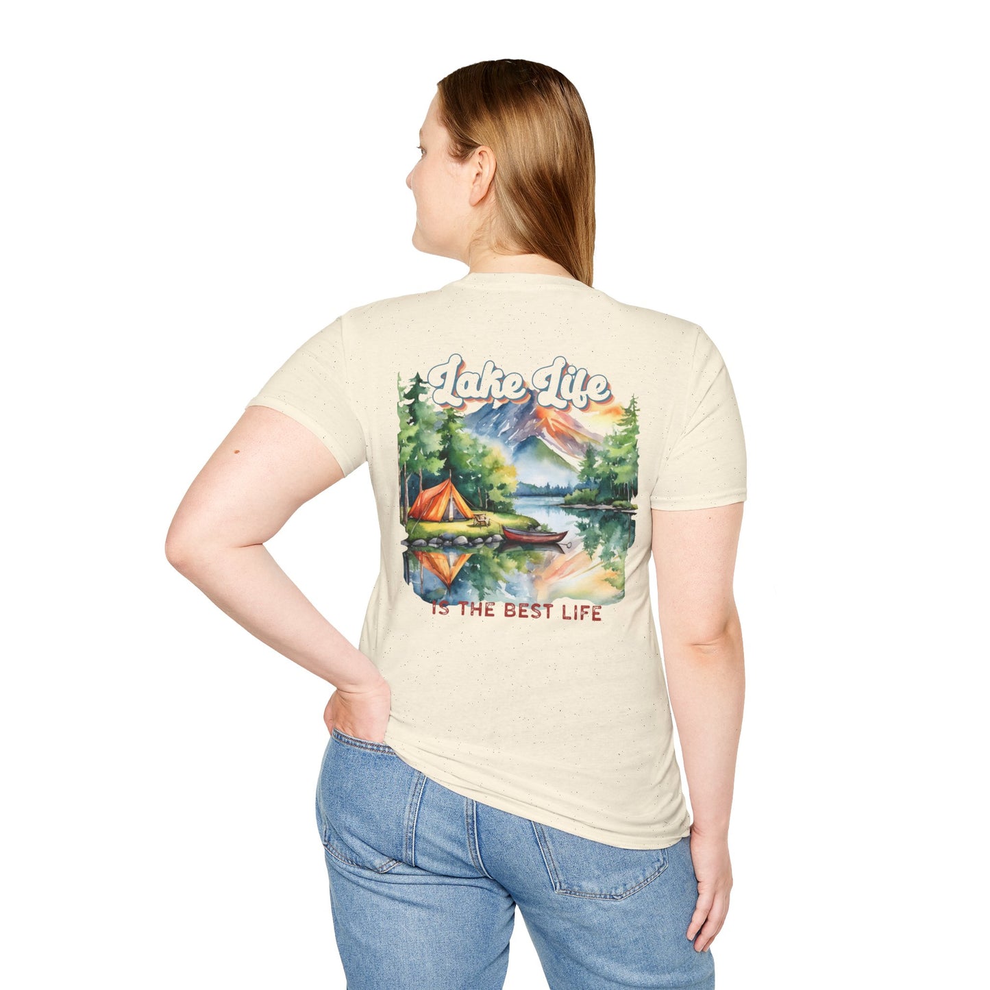 Lake Life Tee — Scenic Boat & Colorful Sky T-Shirt