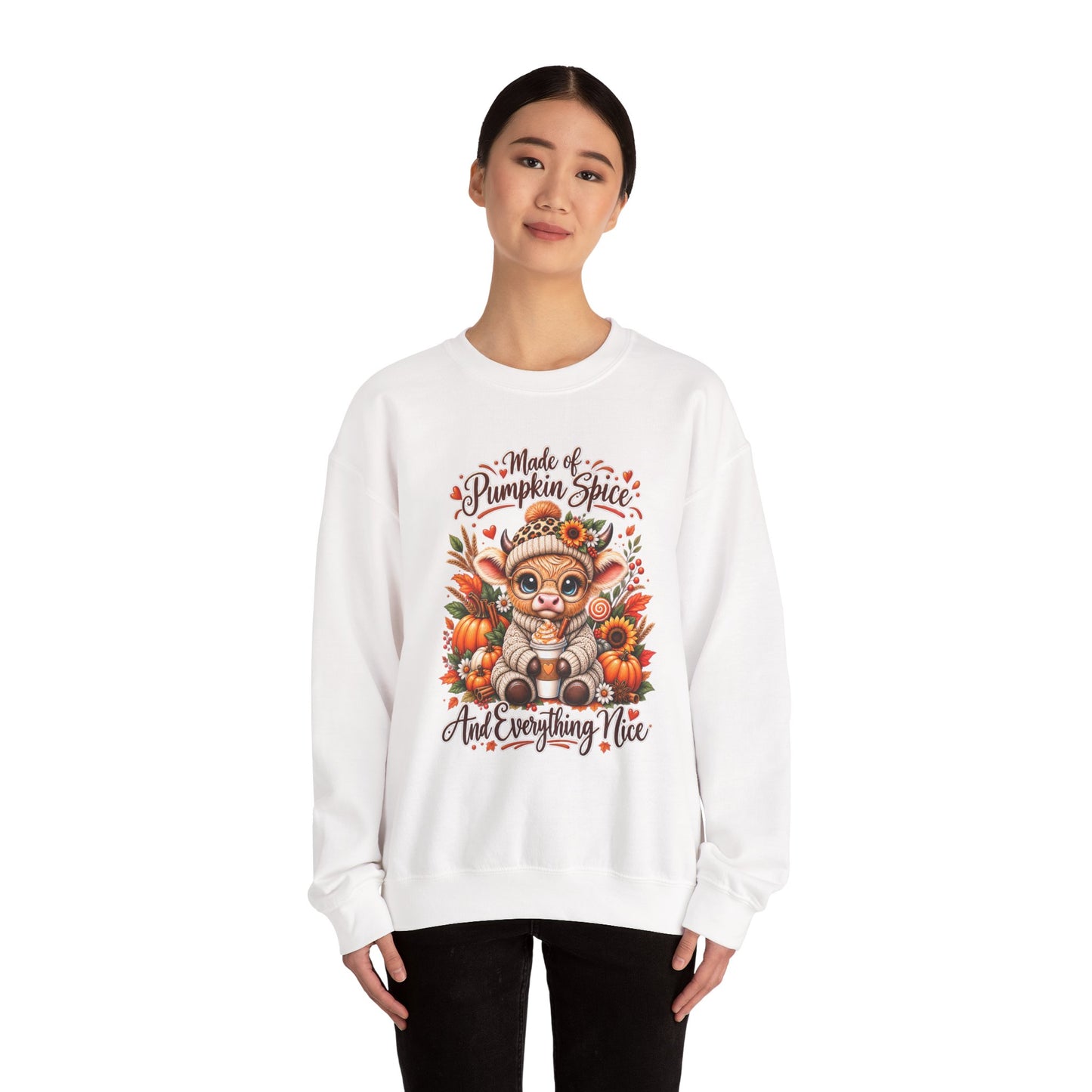Pumpkin Spice Kitty Sweatshirt - Fall Cat Graphic "Make it Pumpkin Spice and Everything Nice"