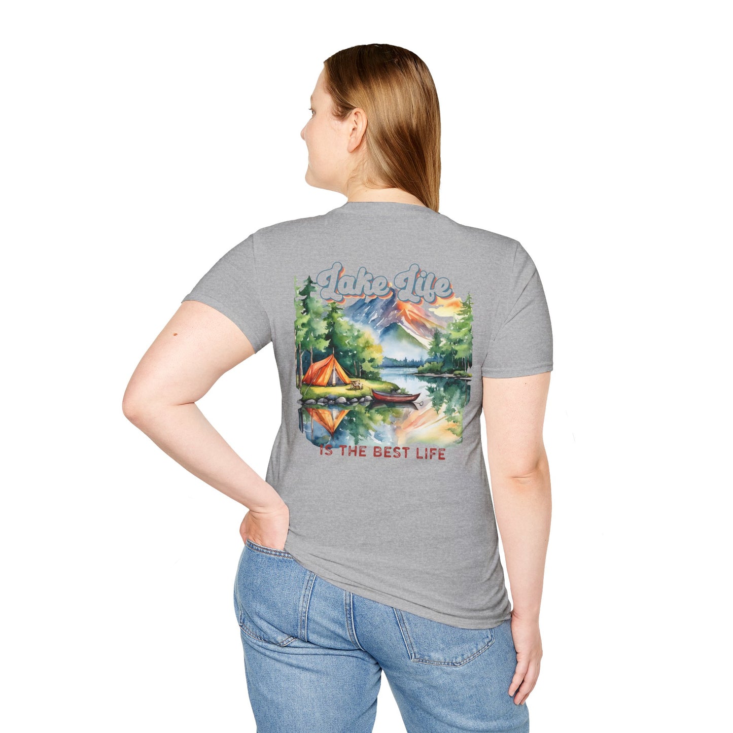 Lake Life Tee — Scenic Boat & Colorful Sky T-Shirt