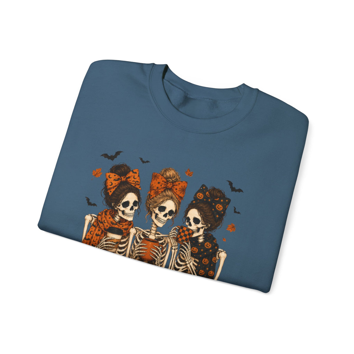 Skeleton Sisters Crewneck Sweatshirt — Halloween Day of the Dead Gothic Graphic