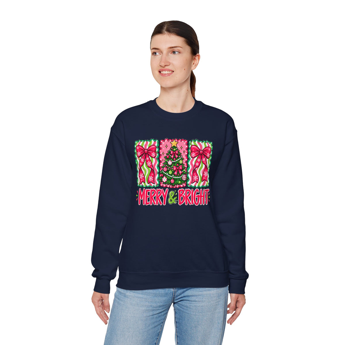 Merry & Bright Christmas Crewneck Sweatshirt