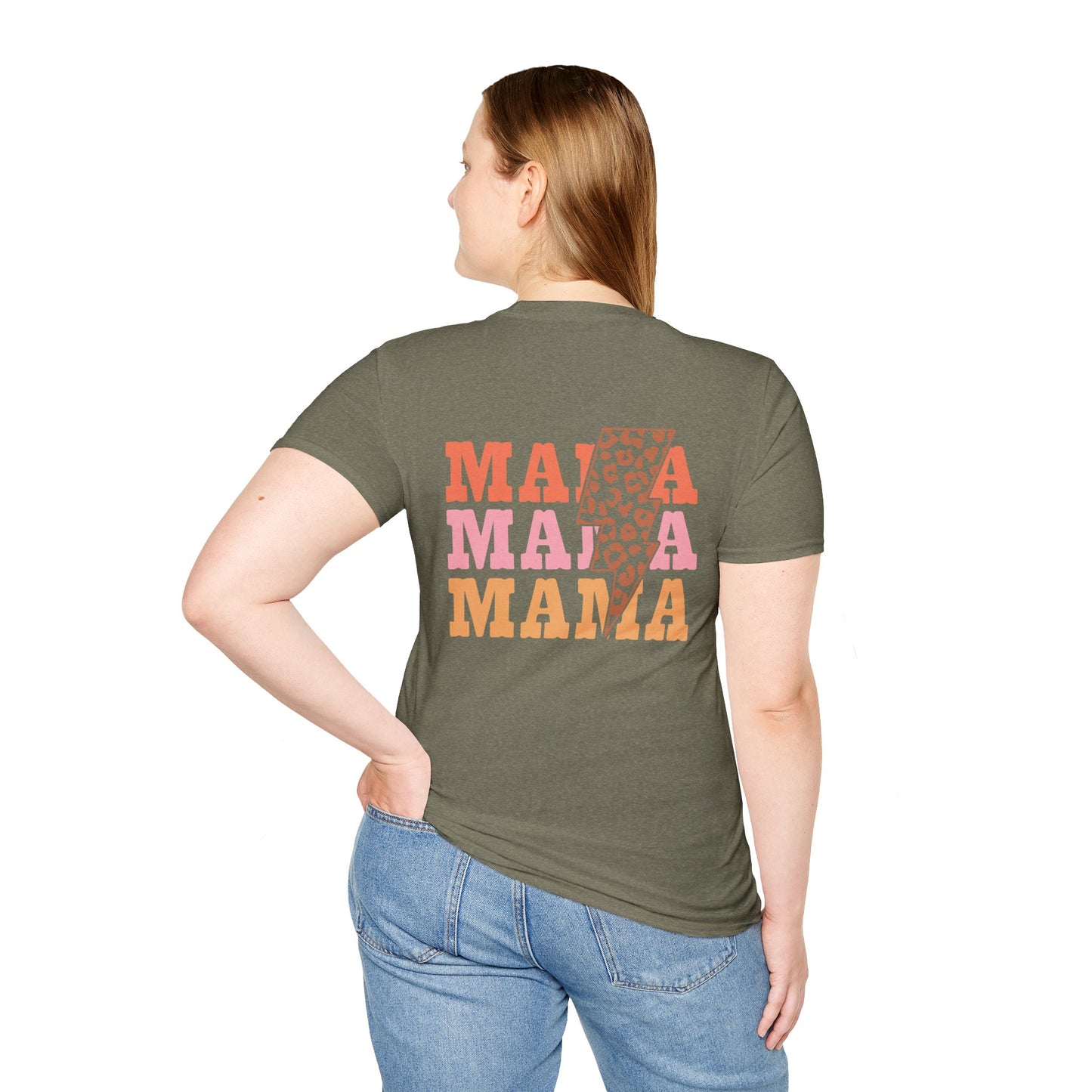 Mama Lightning Bolt Shirt, Retro Leopard Mama Tee, Trendy Mom Graphic Tee, Cool Mom Shirt, Gift for Mom, Neutral Aesthetic Tee