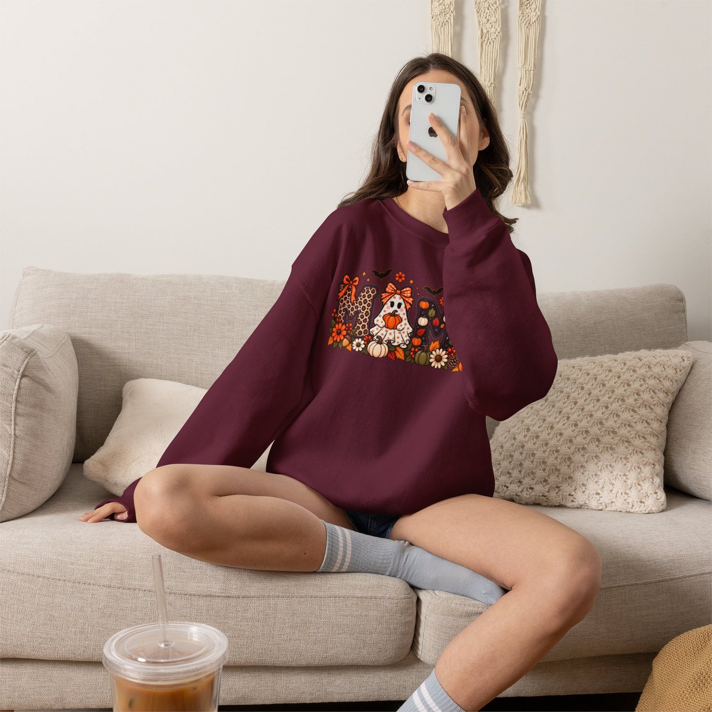 Mom Crewneck Sweatshirt — Floral Corgi Mom Graphic Pullover