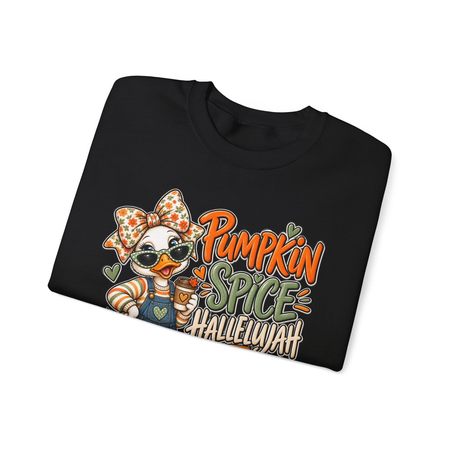Pumpkin Spice Hallelujah Sweatshirt — Cute Fall Duck Graphic