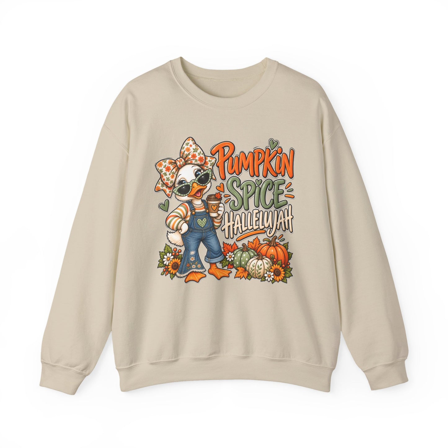Pumpkin Spice Hallelujah Sweatshirt — Cute Fall Duck Graphic