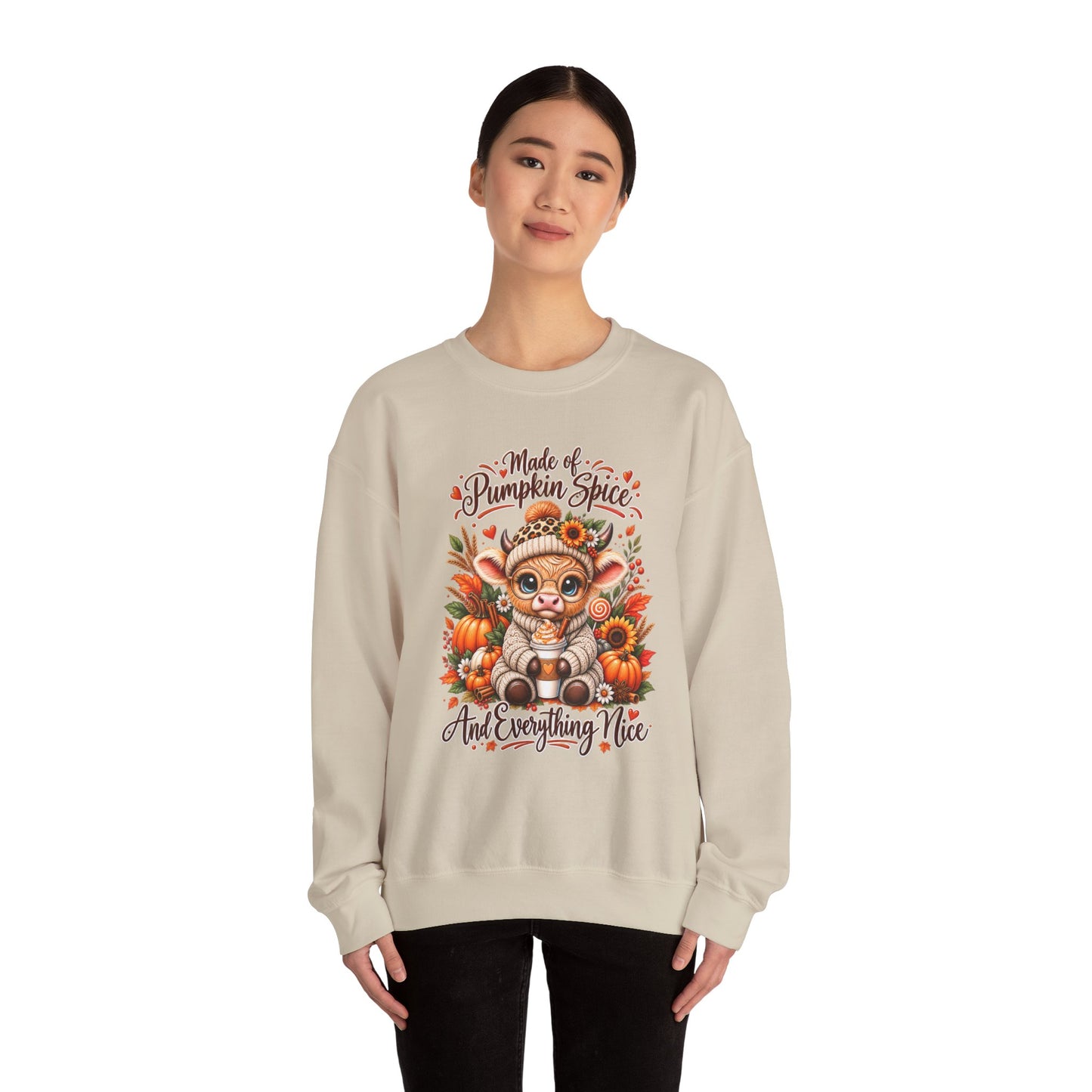 Pumpkin Spice Kitty Sweatshirt - Fall Cat Graphic "Make it Pumpkin Spice and Everything Nice"