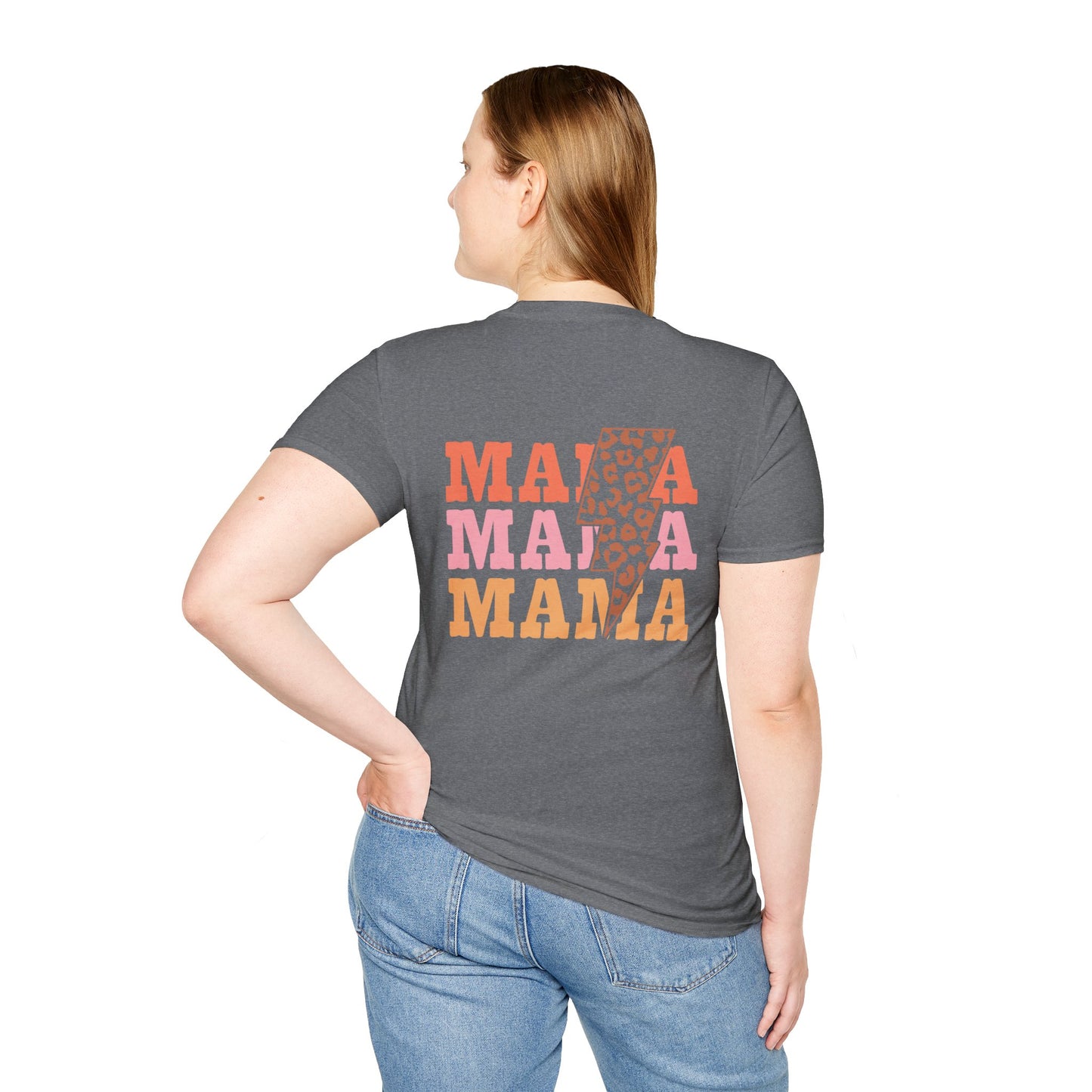 Mama Lightning Bolt Shirt, Retro Leopard Mama Tee, Trendy Mom Graphic Tee, Cool Mom Shirt, Gift for Mom, Neutral Aesthetic Tee