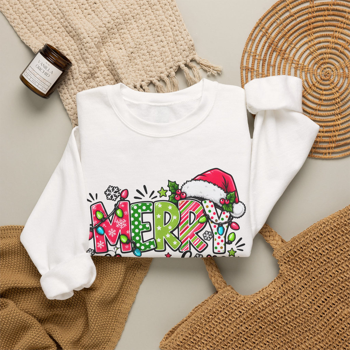 Merry and Bright Christmas Crewneck Sweatshirt
