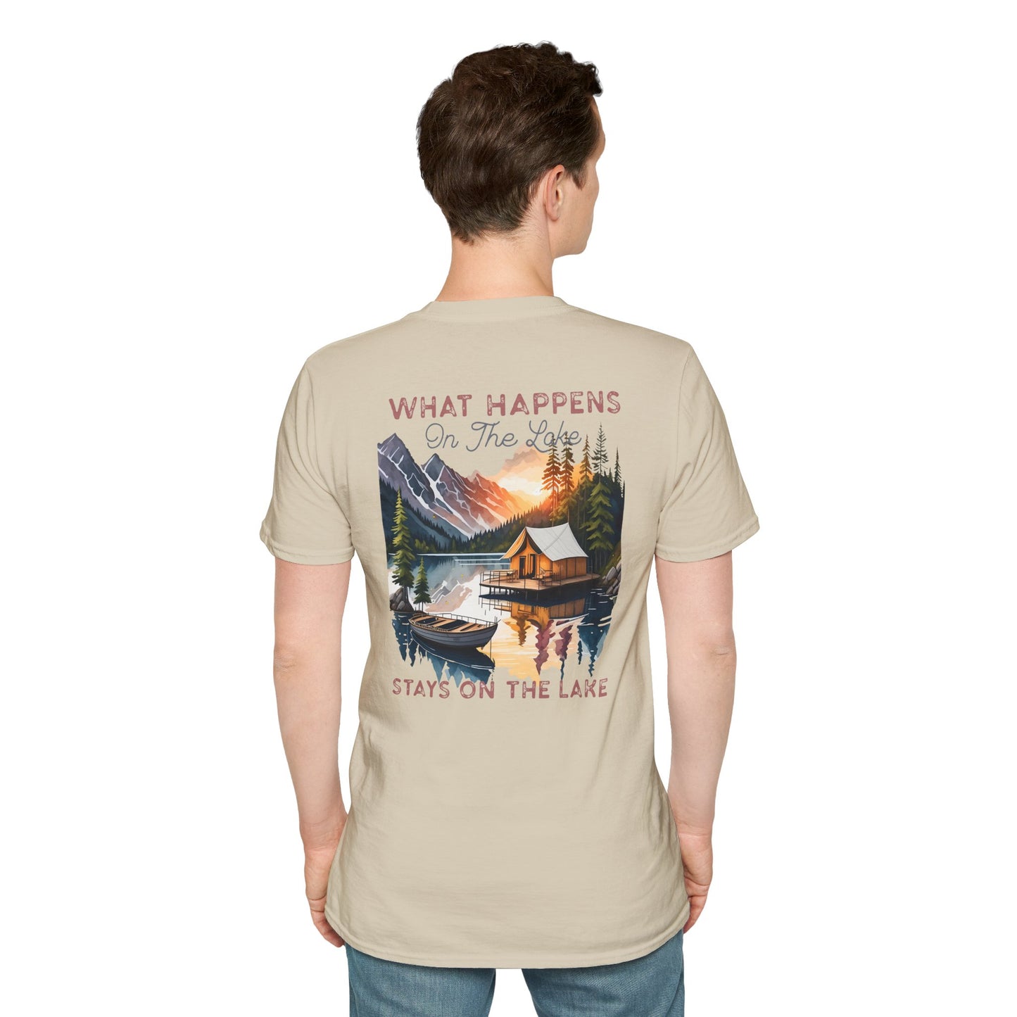 What Happens at the Lake Stays at the Lake T-Shirt — Funny Lake Life Tee for Boat Days & Getaways