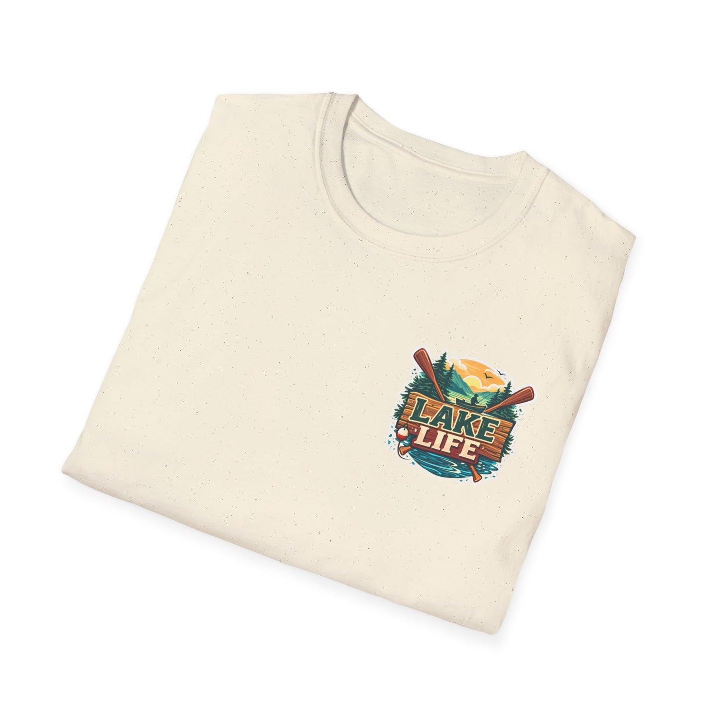 Lake Life T-Shirt — "Life Is Better at the Lake" Boat, Dock & Rocking Chair Design