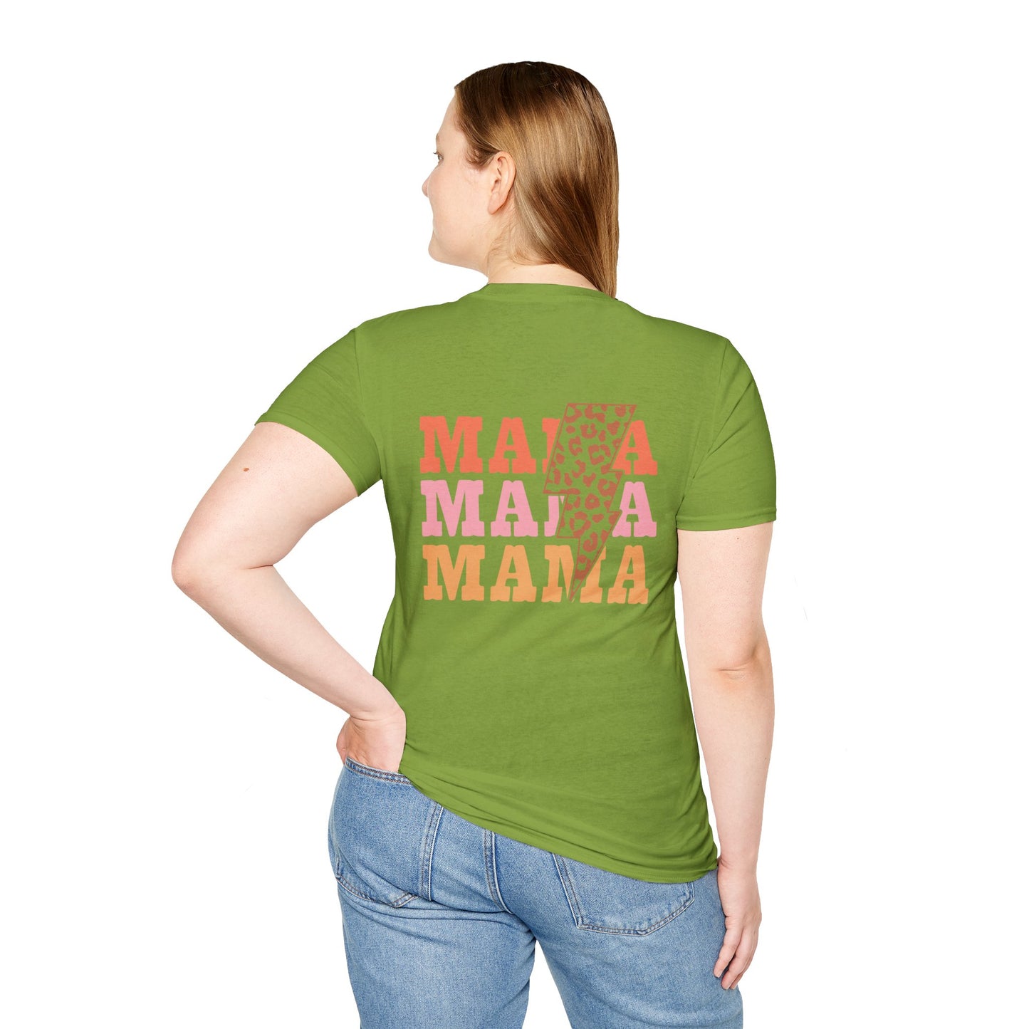 Mama Lightning Bolt Shirt, Retro Leopard Mama Tee, Trendy Mom Graphic Tee, Cool Mom Shirt, Gift for Mom, Neutral Aesthetic Tee