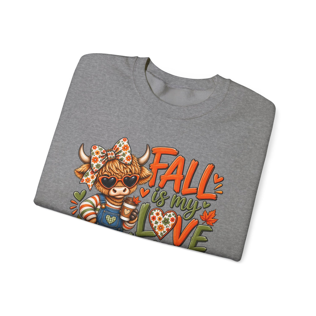 Fall Is My Love Language Sweatshirt — Cute Autumn Cow Graphic Crewneck