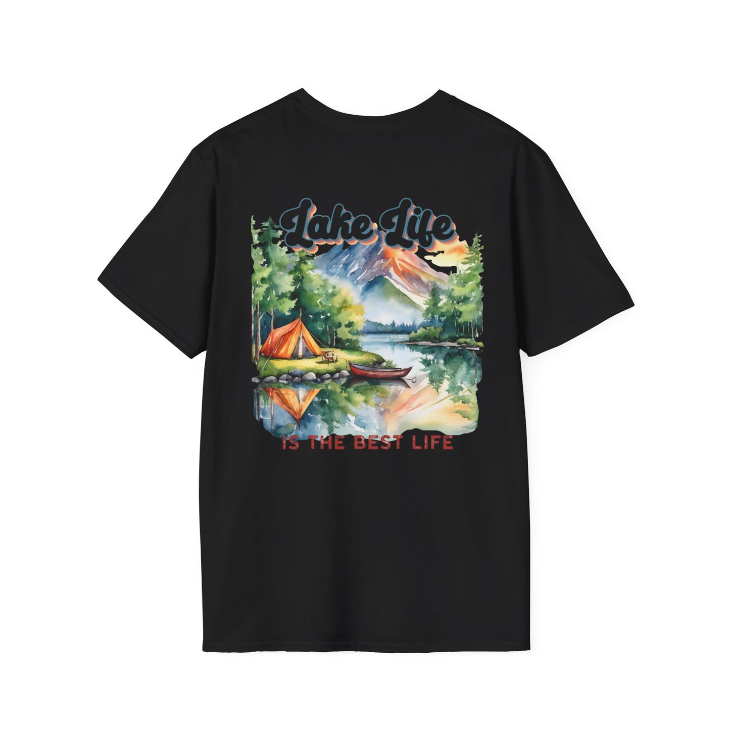 Lake Life Tee — Scenic Boat & Colorful Sky T-Shirt