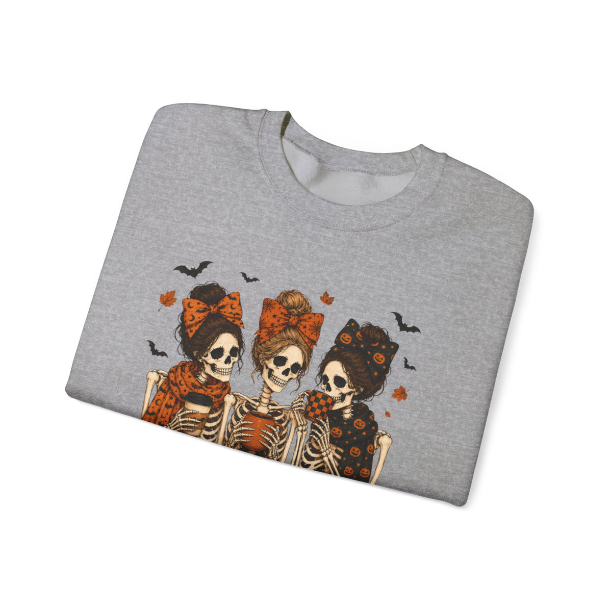 Skeleton Sisters Crewneck Sweatshirt — Halloween Day of the Dead Gothic Graphic