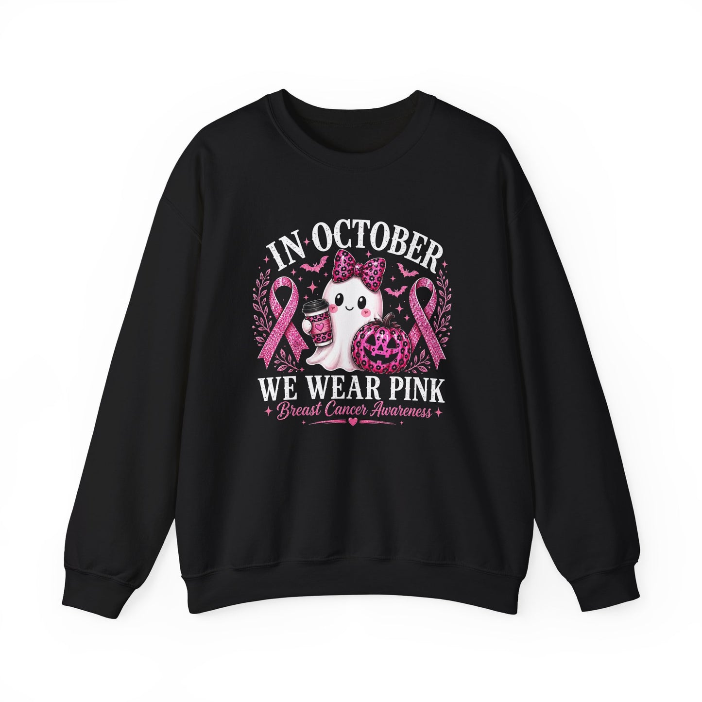 Breast Cancer Awareness Sweatshirt — "In October We Wear Pink" Cute Unicorn Design