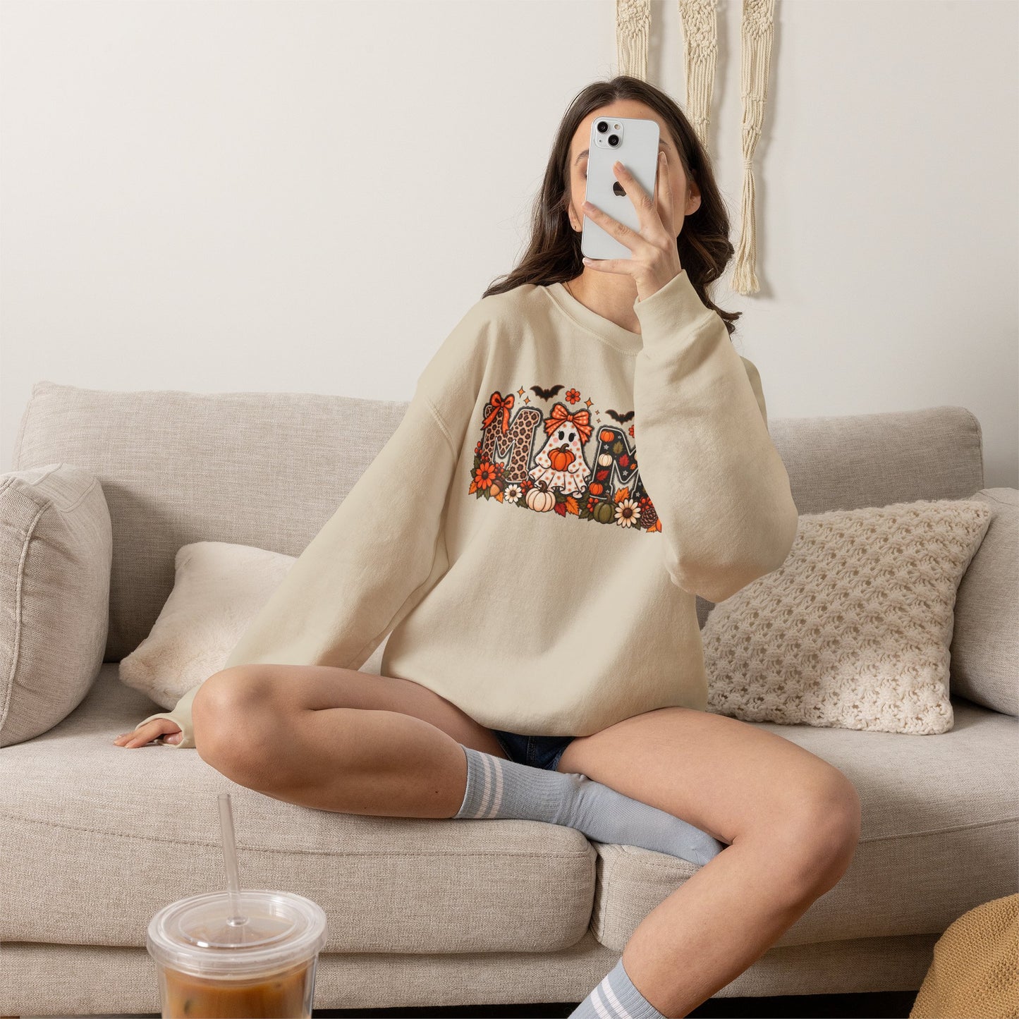 Mom Crewneck Sweatshirt — Floral Corgi Mom Graphic Pullover