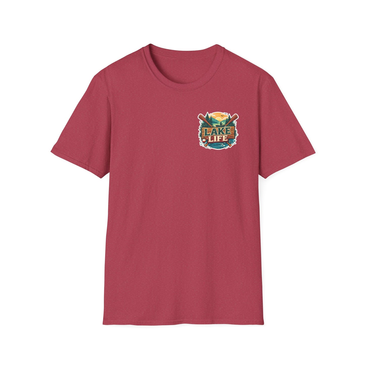 Lake Life T-Shirt — "Life Is Better at the Lake" Boat, Dock & Rocking Chair Design