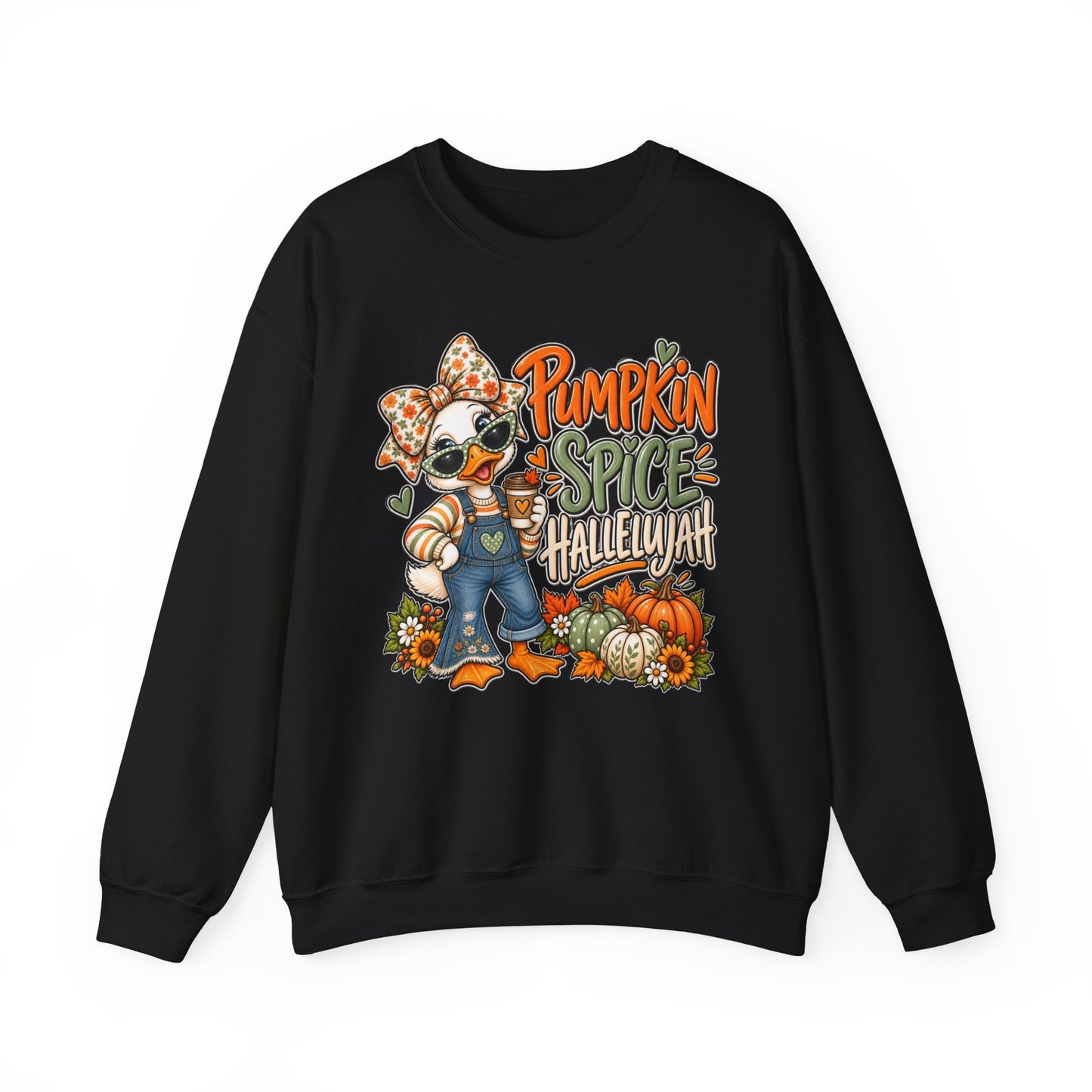 Pumpkin Spice Hallelujah Sweatshirt — Cute Fall Duck Graphic