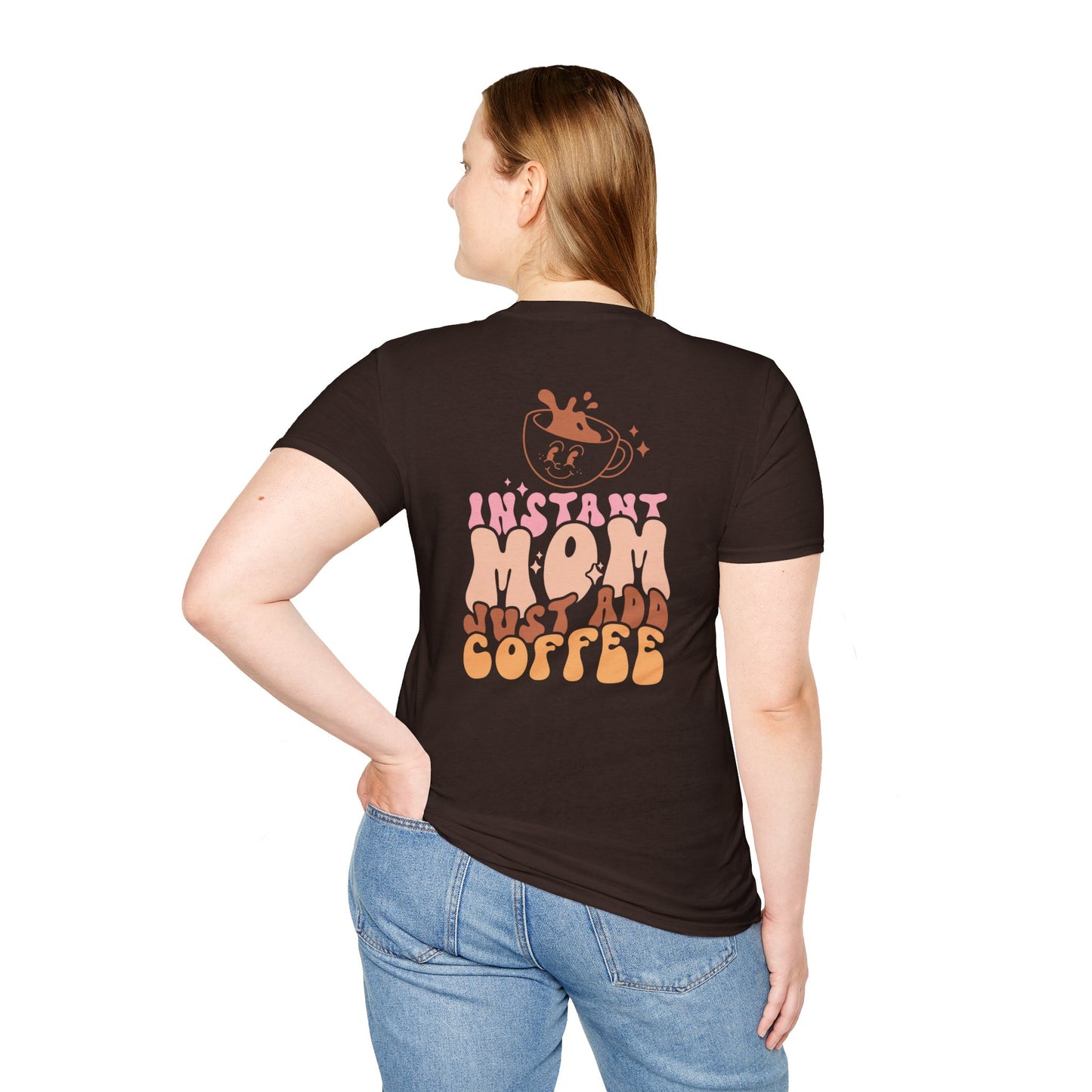 Coffee Mom T-Shirt — "Instant Mom Just Add Coffee" Retro Graphic Tee