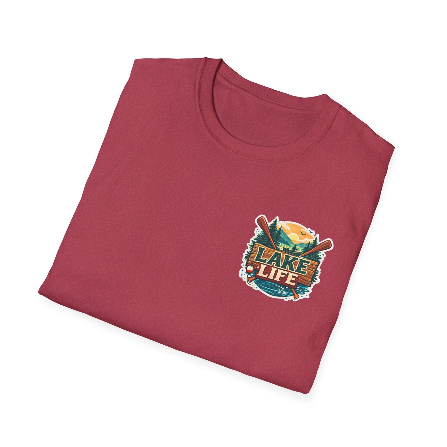 Lake Life T-Shirt — "Life Is Better at the Lake" Boat, Dock & Rocking Chair Design