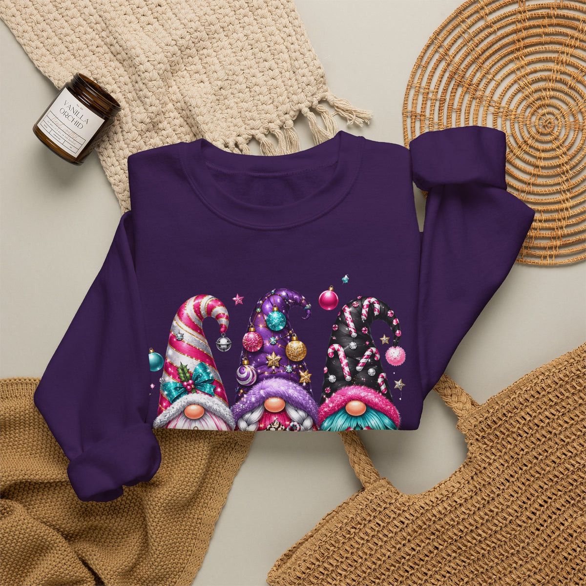 Christmas Gnome Sweatshirt - 'Tis the Season Holiday Crewneck