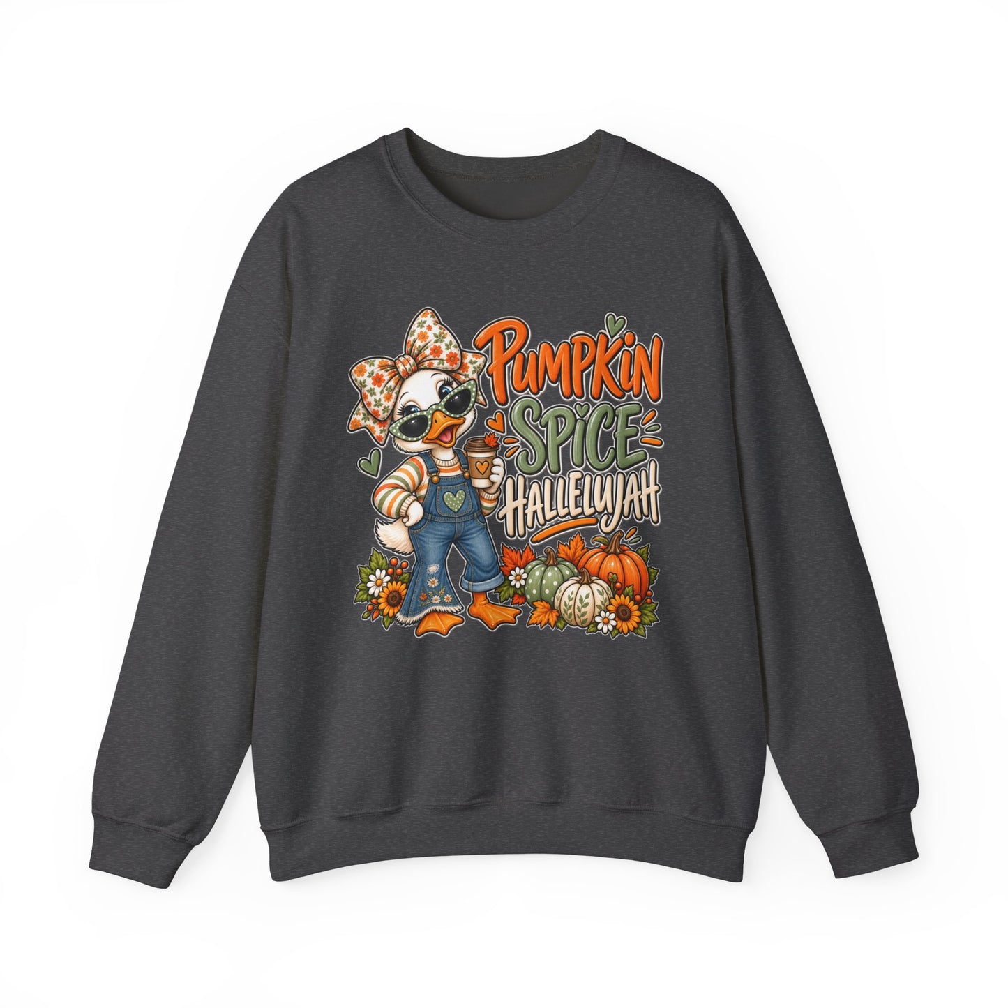 Pumpkin Spice Hallelujah Sweatshirt — Cute Fall Duck Graphic