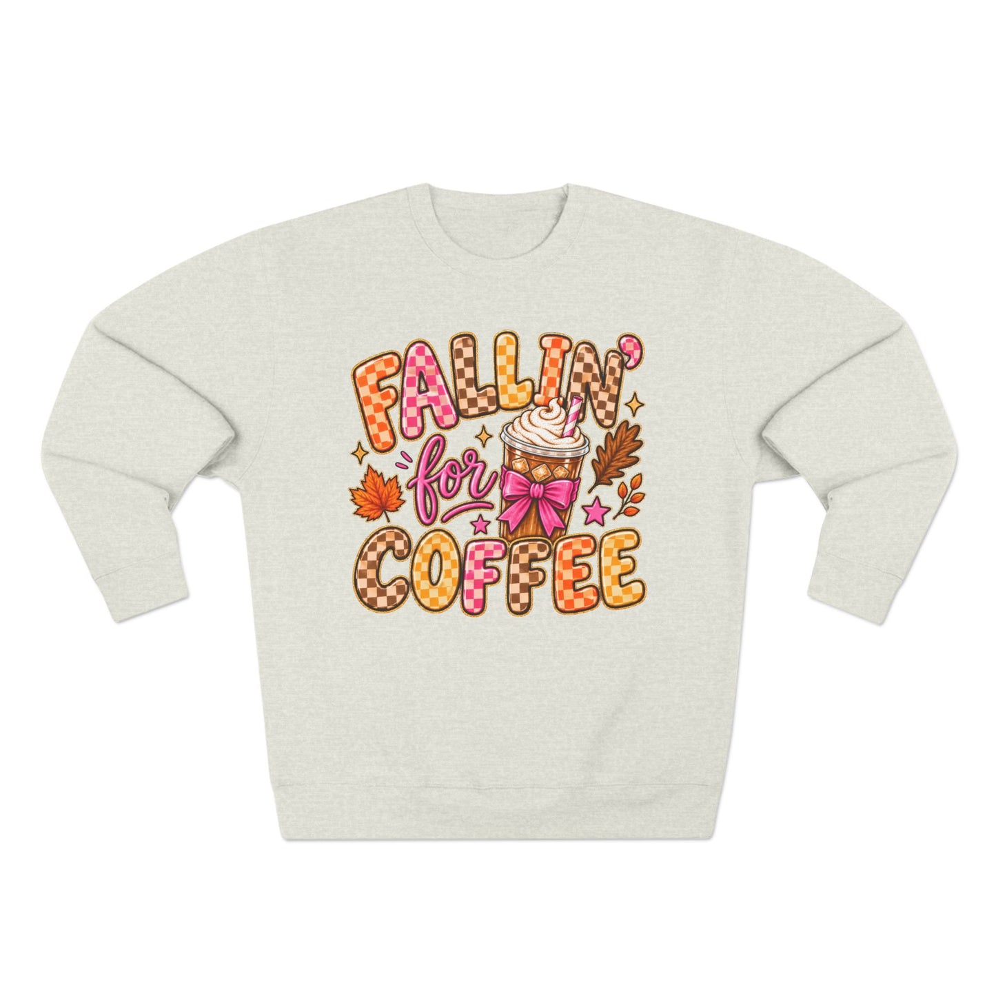 Falling for Coffee Sweatshirt | Fall Coffee Illustration, Leaves, Whipped Cream