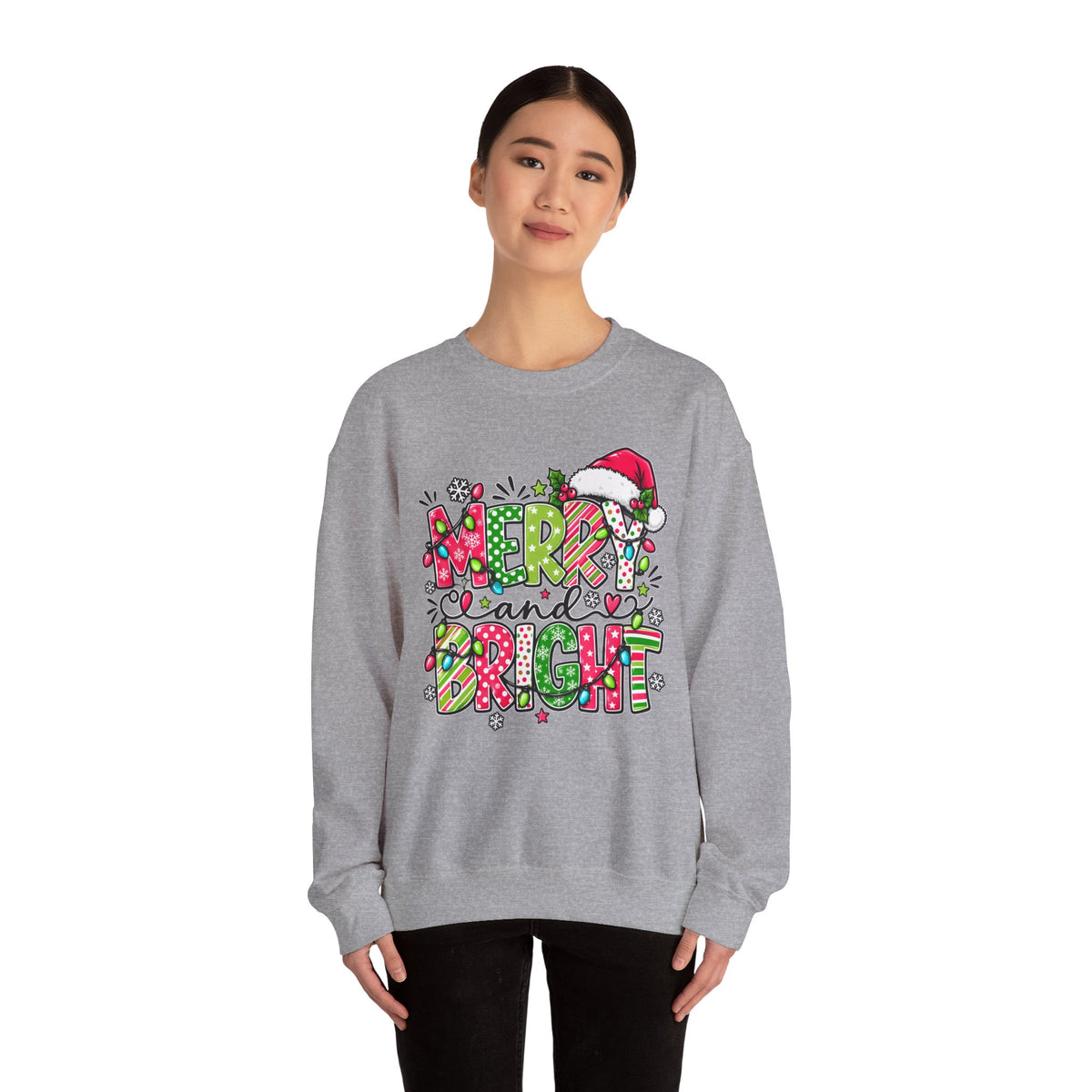 Merry and Bright Christmas Crewneck Sweatshirt