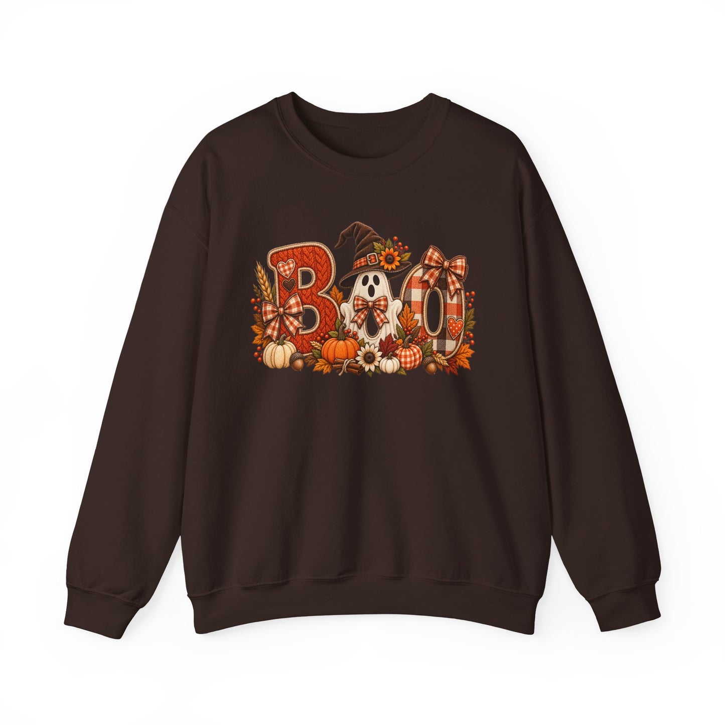 Halloween 'Boo' Crewneck Sweatshirt — Cute Autumn Ghost Pumpkin Design