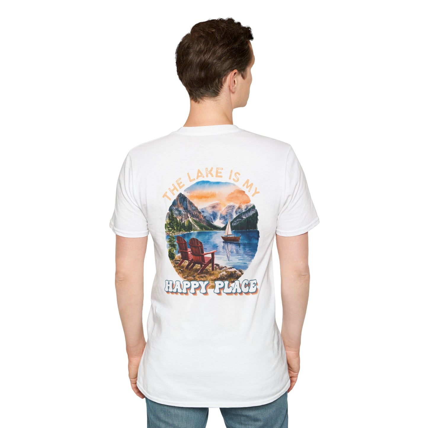 The Lake Is My Happy Place T-Shirt — Colorful Lake View Tee