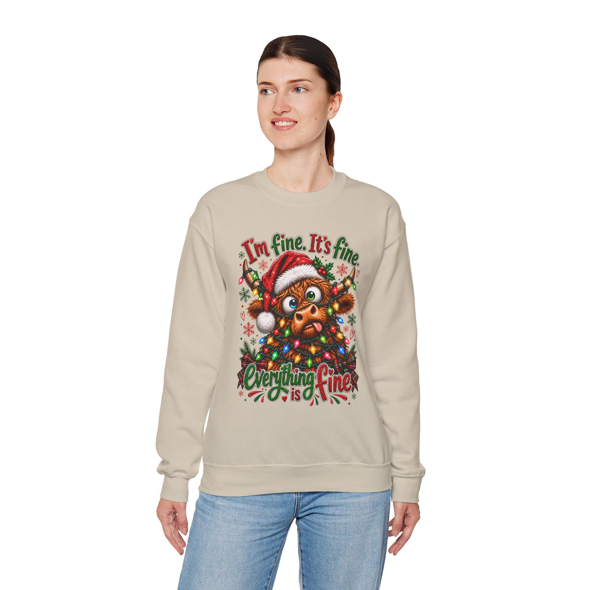 I’m Fine It’s Fine Everything Is Fine Sloth Christmas Sweatshirt