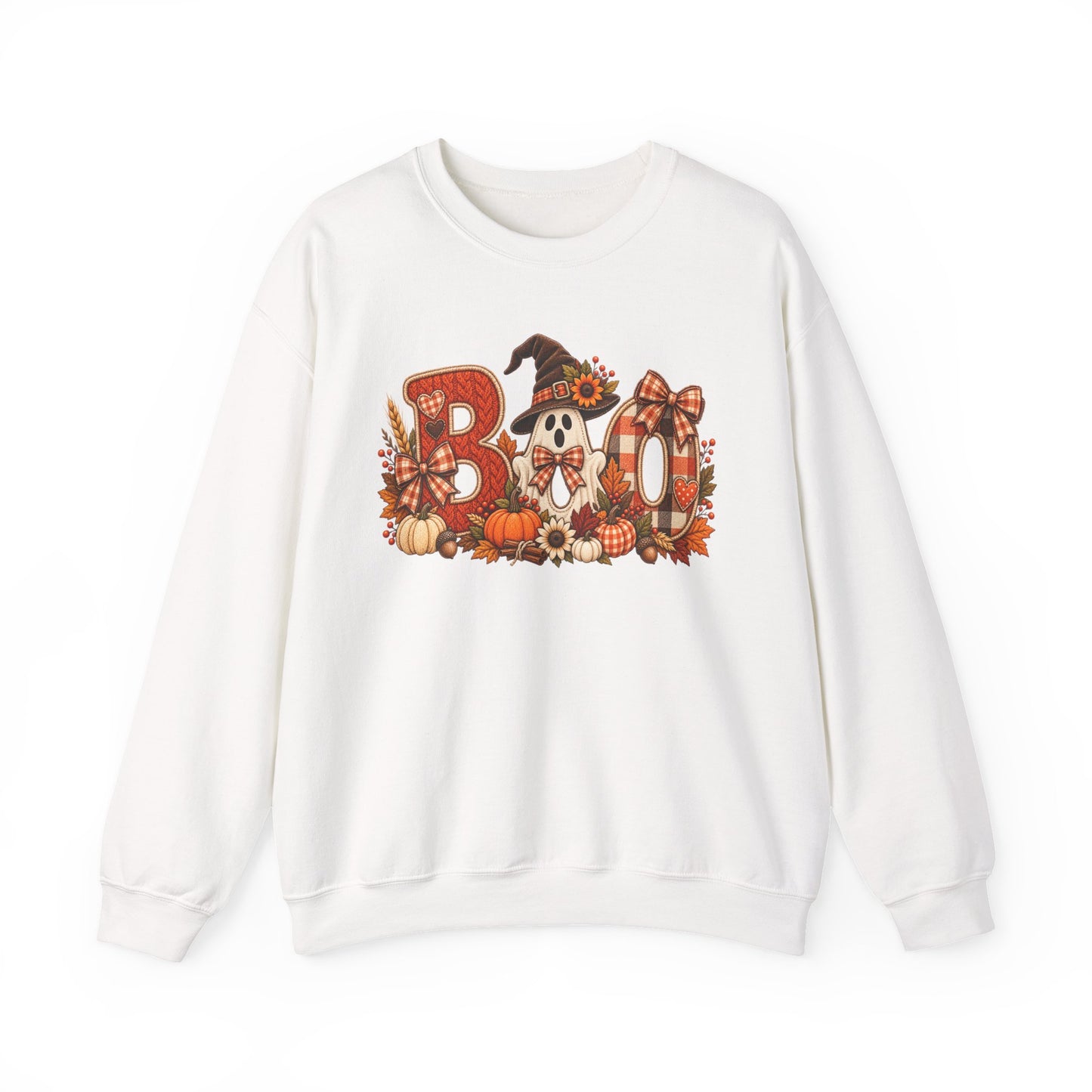 Halloween 'Boo' Crewneck Sweatshirt — Cute Autumn Ghost Pumpkin Design