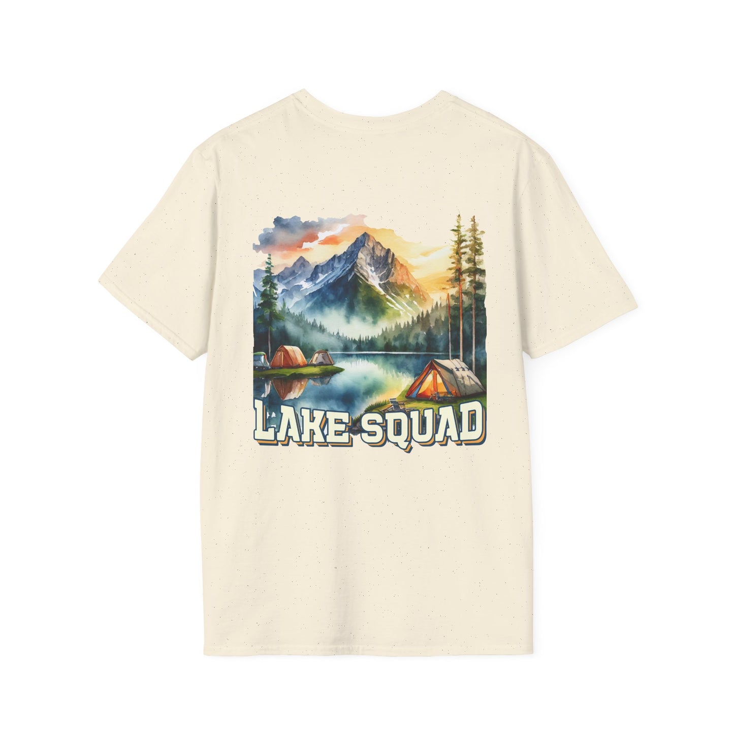Lake Squad Camping T-Shirt — Scenic Mountain & Tent Outdoors Tee