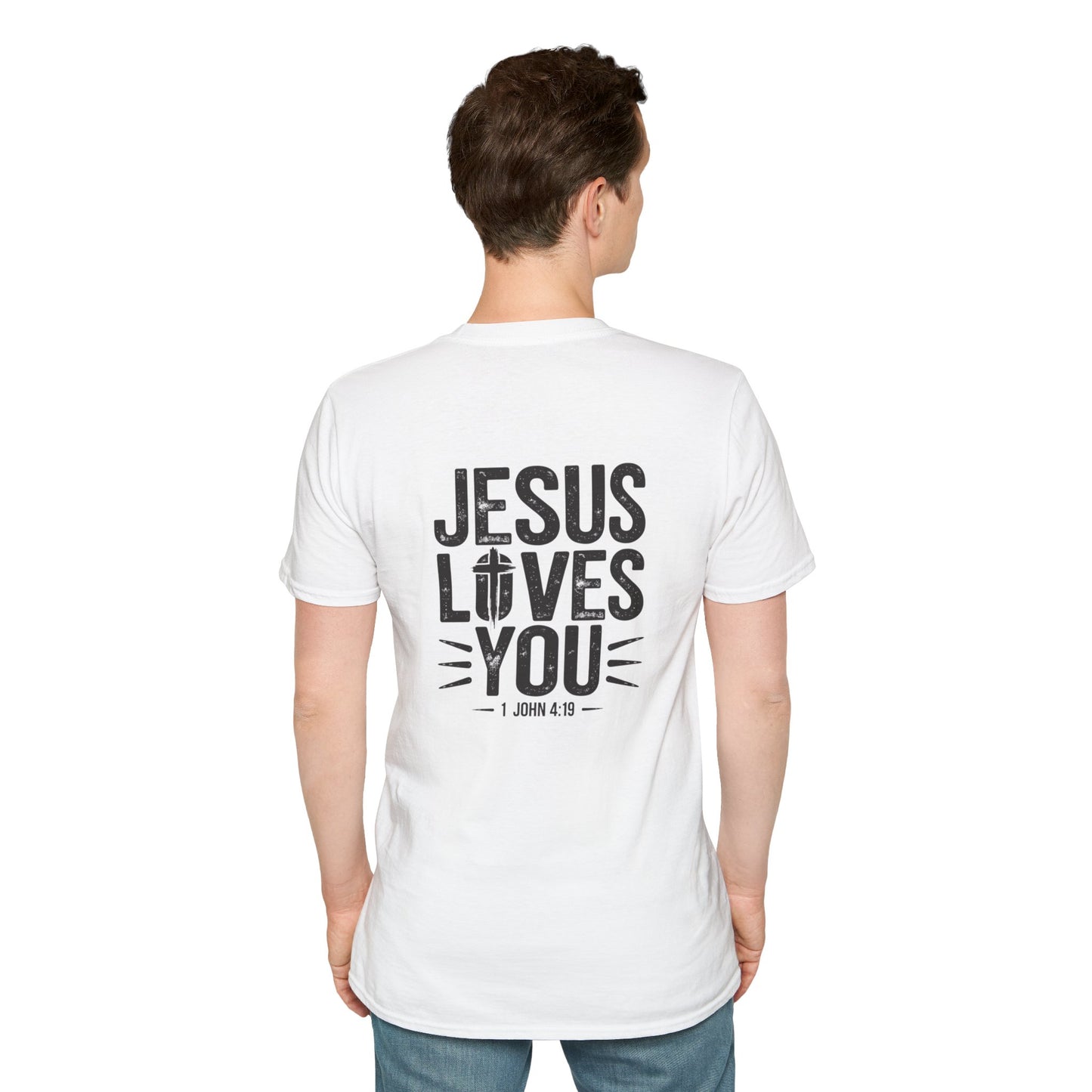 Embroidered Heart & Cross Tee — Christian Minimalist T-Shirt