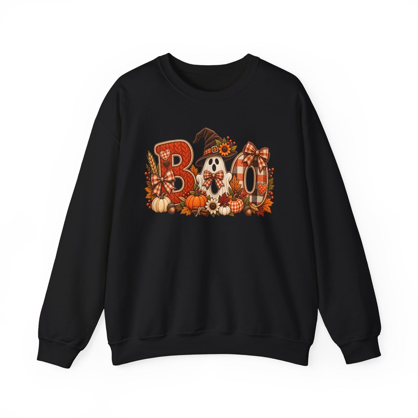 Halloween 'Boo' Crewneck Sweatshirt — Cute Autumn Ghost Pumpkin Design