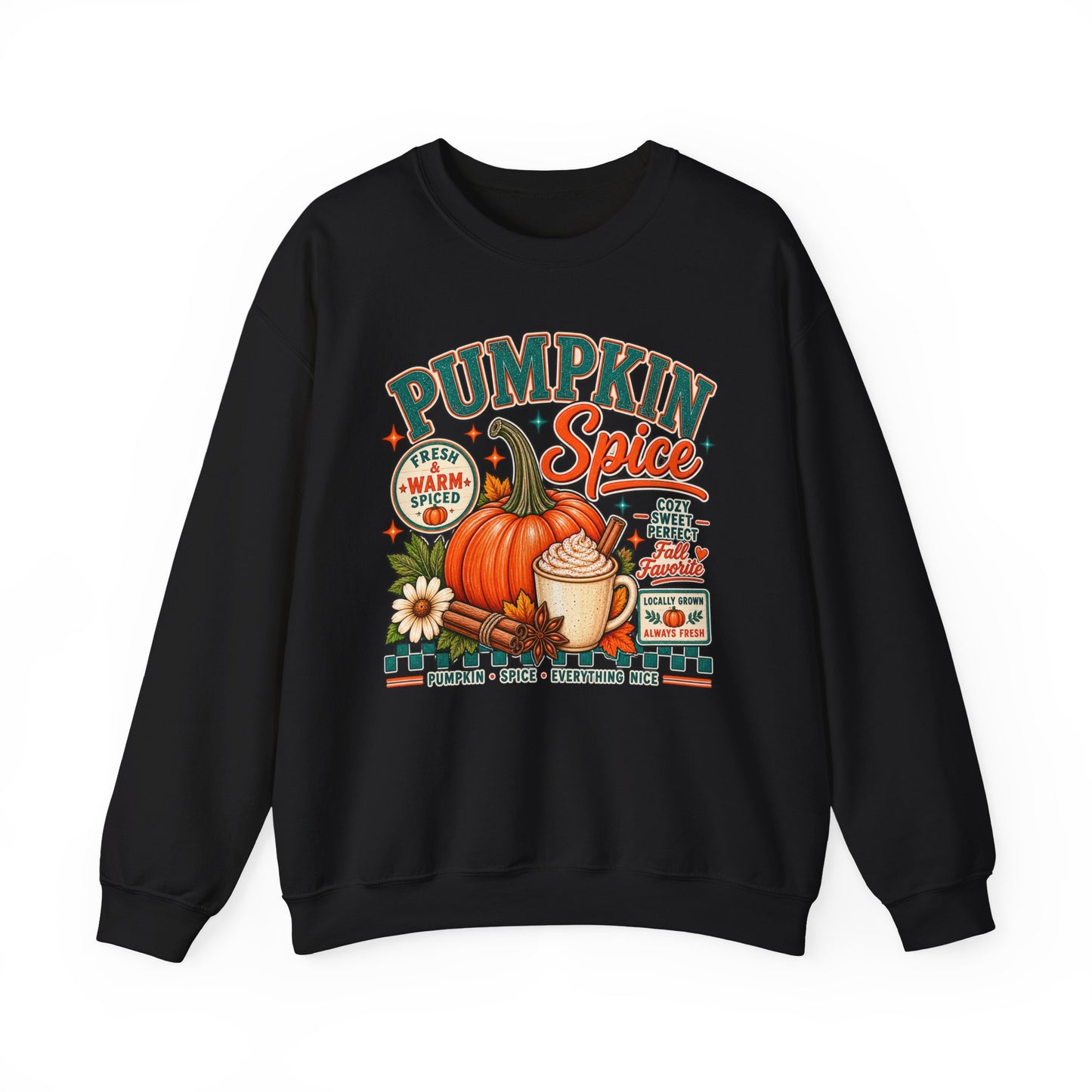 Pumpkin Spice Fall Sweatshirt — Cozy Pumpkin Latte Autumn Graphic